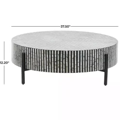 Round Geometric Stripe Shell Coffee Table