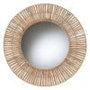 Round Geona Metal and Seagrass Wall Mirror
