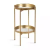 Round Gold Mirrored Foldable Accent Table