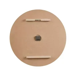 Round Gray and Natural Wooden Wall Clock