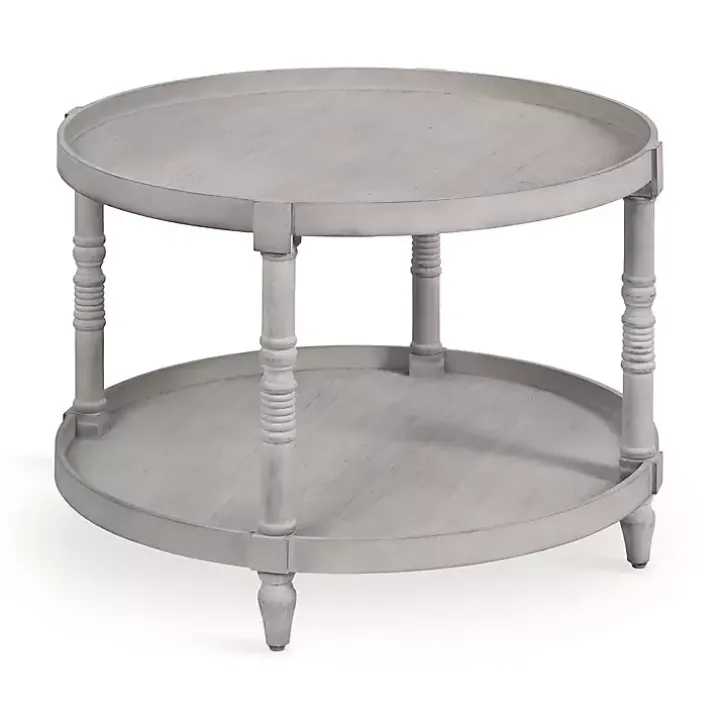 Round Gray Bellport Coffee Table