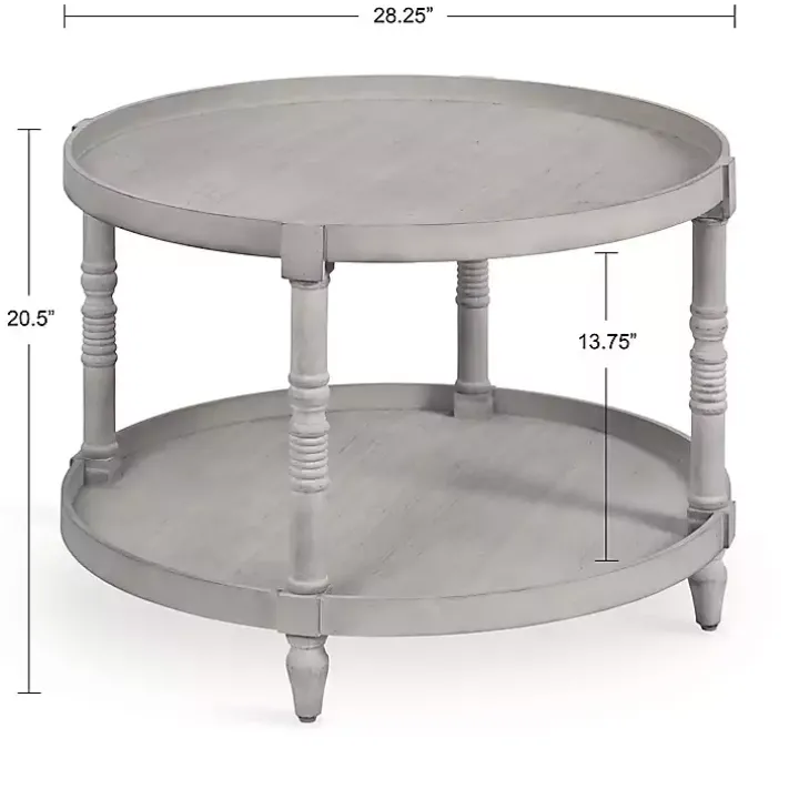 Round Gray Bellport Coffee Table