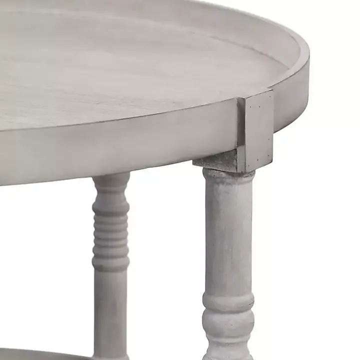 Round Gray Bellport Coffee Table