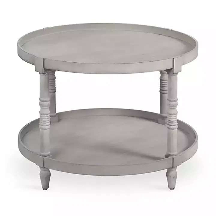 Round Gray Bellport Coffee Table