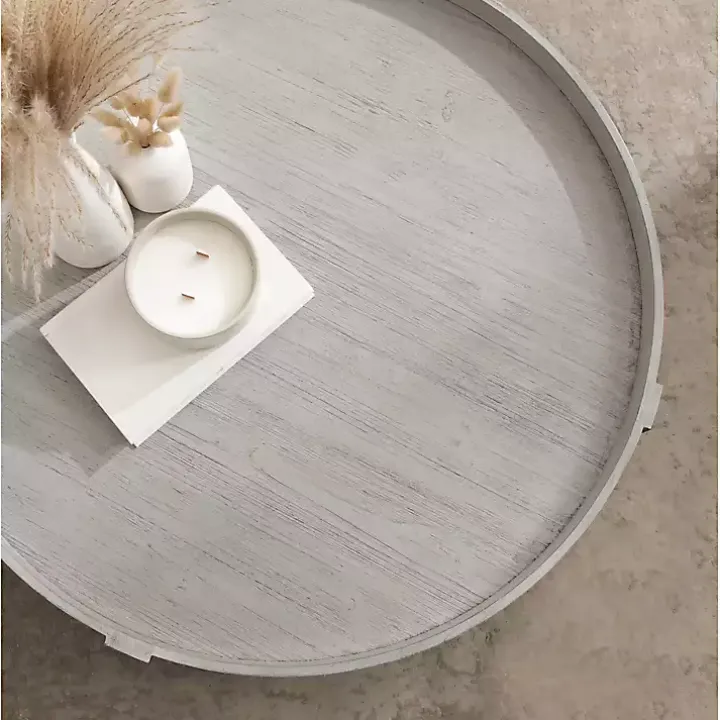 Round Gray Bellport Coffee Table