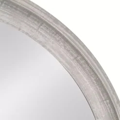 Round Gray Mansell Wood Wall Mirror