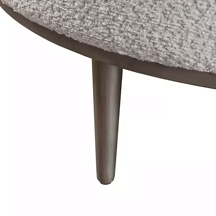 Round Gray Upholstered Ottoman