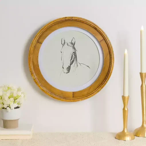 Round Horse Portrait Framed Art Print