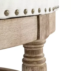 Round Ivory Cepheus Tufted Ottoman