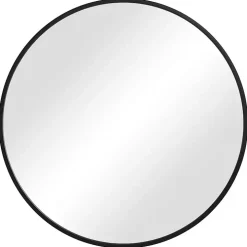 Round Matte Black Thin Frame Mirror