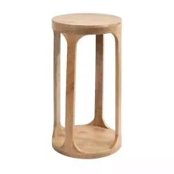 Round Natural Wood Dani Accent Table