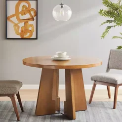 Round Pecan Wood Kenny Dining Table