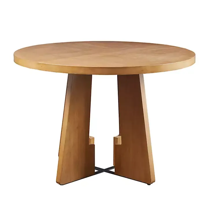 Round Pecan Wood Kenny Dining Table