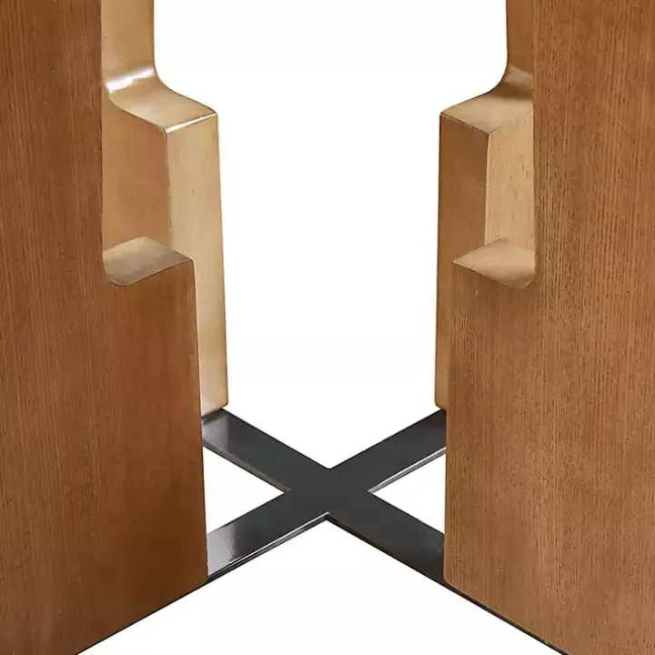 Round Pecan Wood Kenny Dining Table