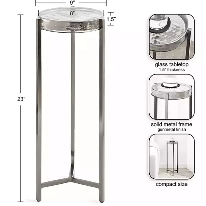 Round Pewter Aguilar Accent Table