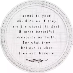 Round Speak to Children Wall Plaque
