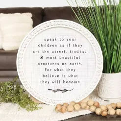 Round Speak to Children Wall Plaque