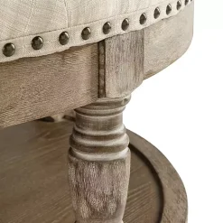 Round Tan Cepheus Tufted Ottoman