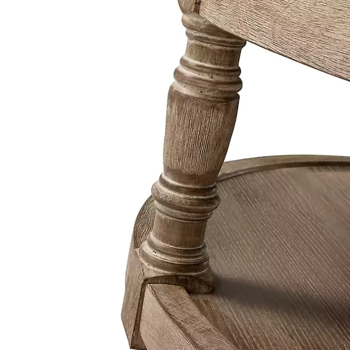 Round Tan Cepheus Tufted Ottoman