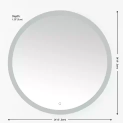 Round Whit LED Wall Mirror