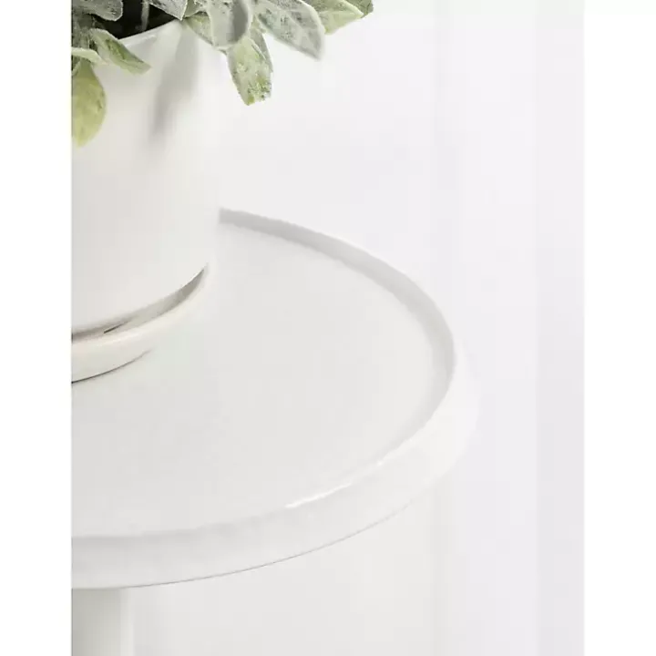 Round White Metal Layla Accent Table