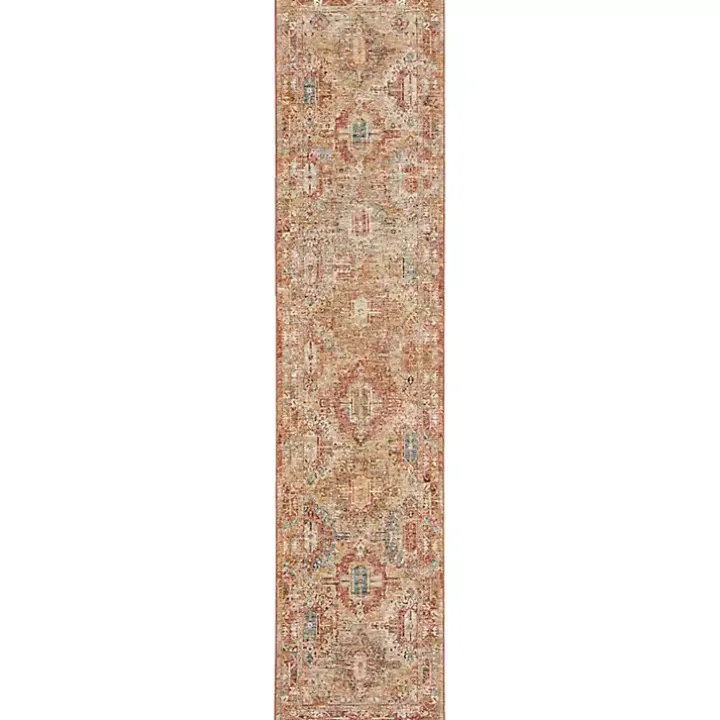 Rust Distressed Multi Medallion Runner, 2x10