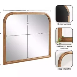 Rustic Brown Wide Arch Wall Mirror