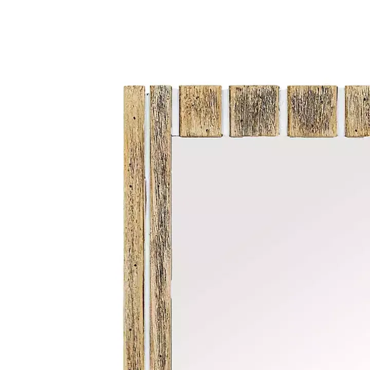 Rustic Driftwood Striped Wall Mirror