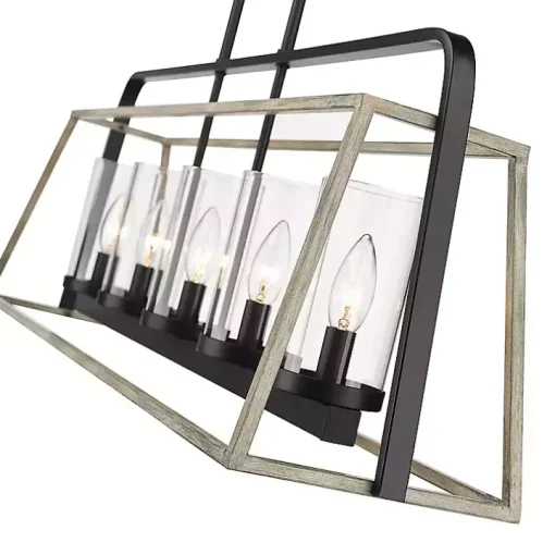 Rustic Gray and Black Open Chandelier