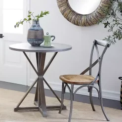 Rustic Graywash Hourglass Side Table