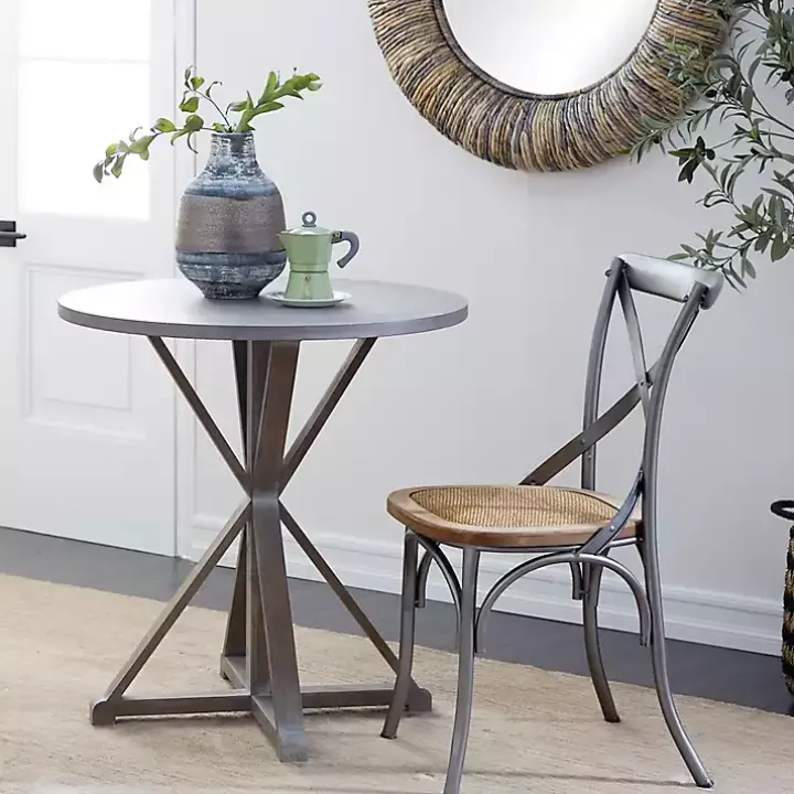Rustic Graywash Hourglass Side Table