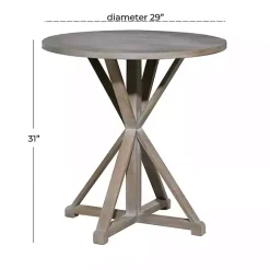Rustic Graywash Hourglass Side Table