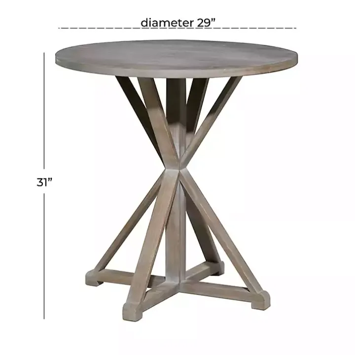 Rustic Graywash Hourglass Side Table