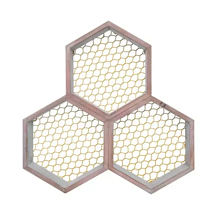 Rustic Honeycomb Wall Shelf