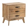 Rustic Medium Brown 3-Drawer Side Table