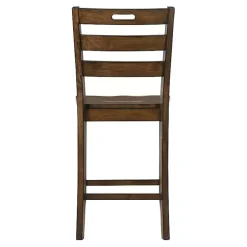 Rustic Oak Wood Quinby Counter Stools, Set of 2