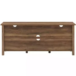 Rustic Oak Wood Slatted Sides Media Cabinet