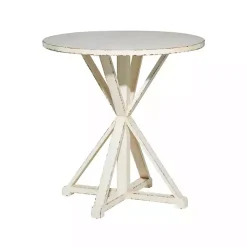 Rustic White Hourglass Side Table
