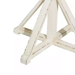 Rustic White Hourglass Side Table