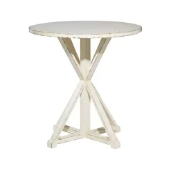 Rustic White Hourglass Side Table