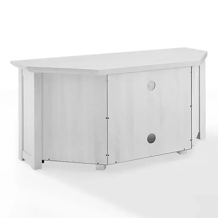 Rustic White Katy-Corner TV Stand