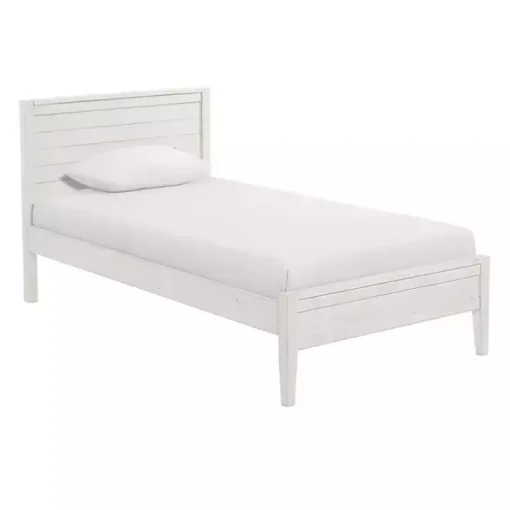 Rustic White Pine Panel Twin Bed Frame