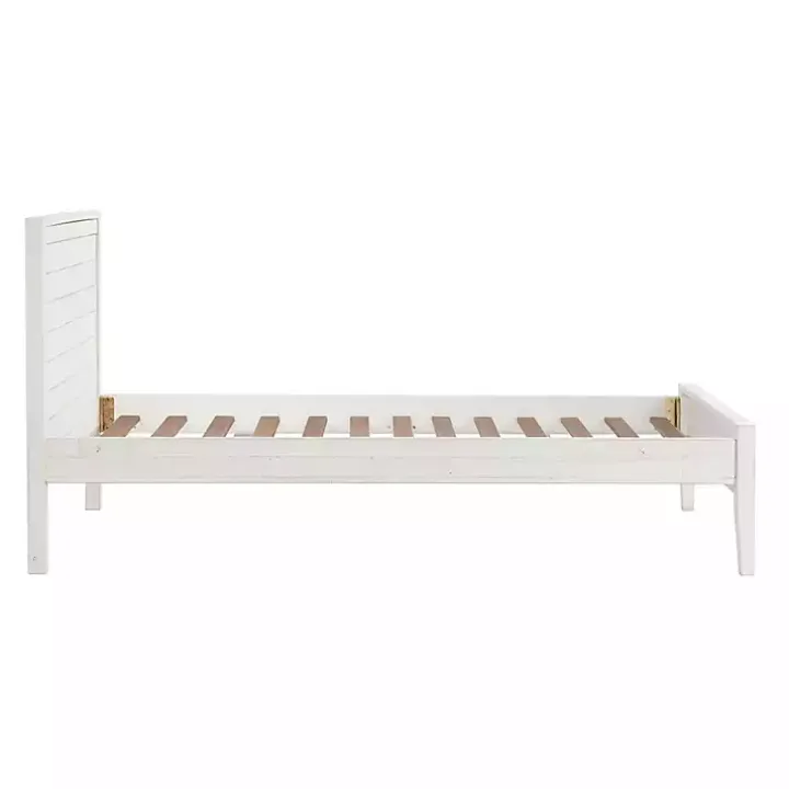 Rustic White Pine Panel Twin Bed Frame