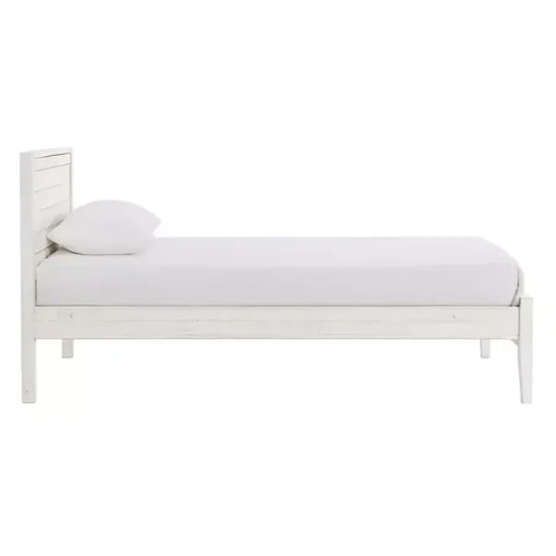 Rustic White Pine Panel Twin Bed Frame