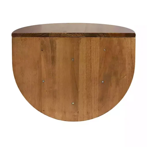 Rustic Wood Half Moon Floating Accent Table