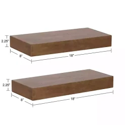 Rustic Wood 2-pc. Floating Shelves, 18 in.