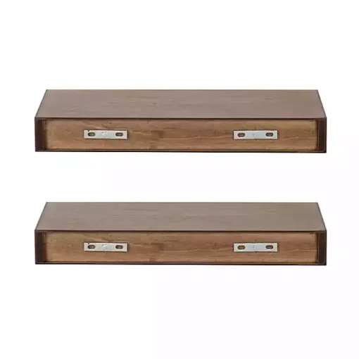 Rustic Wood 2-pc. Floating Shelves, 18 in.
