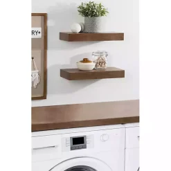Rustic Wood 2-pc. Floating Shelves, 18 in.