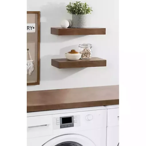 Rustic Wood 2-pc. Floating Shelves, 18 in.