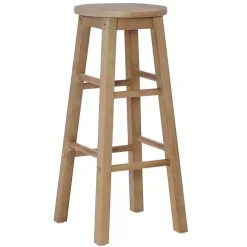Rustic Wood Pub Classic Backless Bar Stool